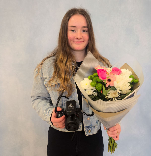 Charlotte had the opportunity to work in a studio setting to progress her photography career.