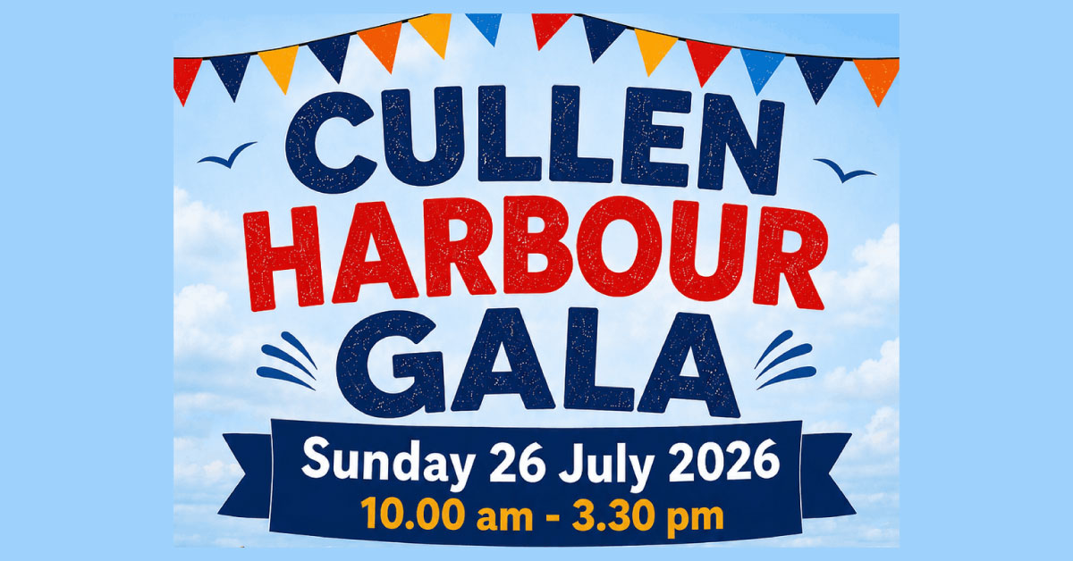 Cullen Harbour Gala poster for event on Sunday 26th July 2026